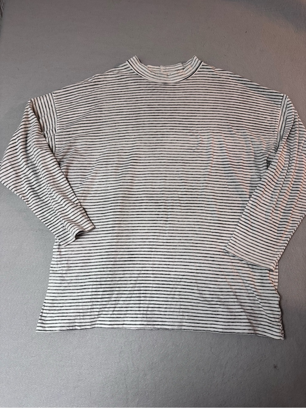 We The Free White and Black Striped Long Sleeve Tee